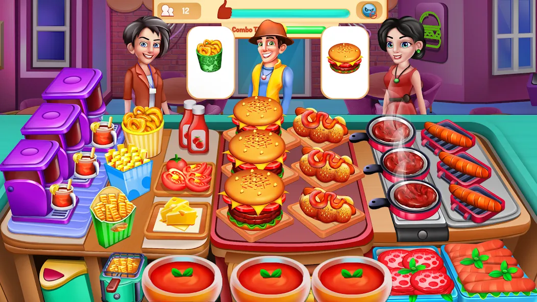 Взломанная Cooking Food: Time Management [MOD: безлимитные монеты и энергия] на Андроид — скриншот 1