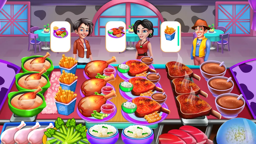 Взломанная Cooking Food: Time Management [MOD: безлимитные монеты и энергия] на Андроид — скриншот 2
