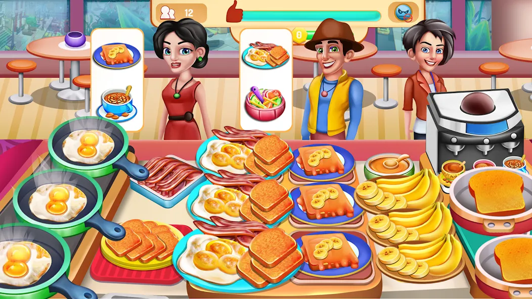 Взломанная Cooking Food: Time Management [MOD: безлимитные монеты и энергия] на Андроид — скриншот 3