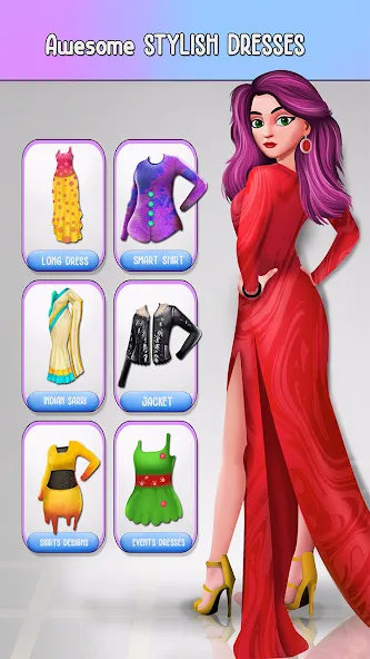 Скачать Fashion Stylist Makeup Dressup [MOD: безлимитные деньги и все наряды] на телефон — скриншот 2
