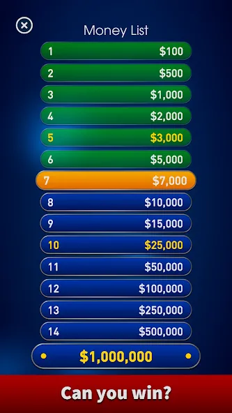 Скачать взлом Millionaire 2024 Trivia Quiz [MOD: безлимитные подсказки и жизни] — скриншот 4