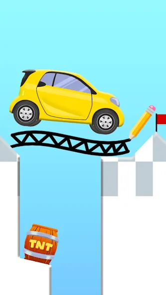 Скачать Draw 2 Bridge: Draw Save Car [MOD: без рекламы и все уровни открыты] на телефон — скриншот 3