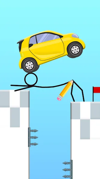 Скачать Draw 2 Bridge: Draw Save Car [MOD: без рекламы и все уровни открыты] на телефон — скриншот 4