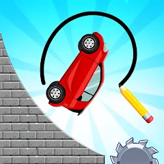 Скачать Draw 2 Bridge: Draw Save Car [MOD: без рекламы и все уровни открыты] на телефон