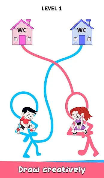 Скачать Toilet Rush Race: Draw Puzzle [MOD: без рекламы и все уровни открыты] на телефон — скриншот 1