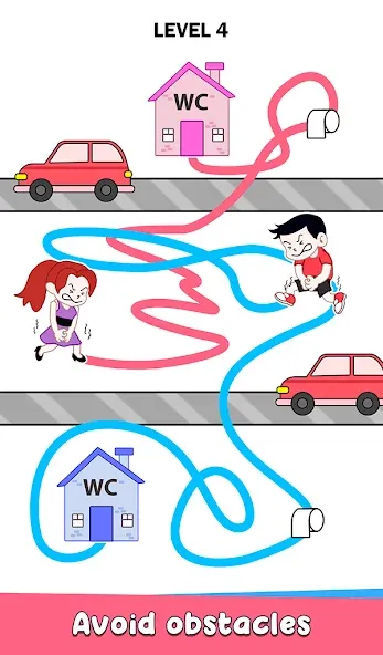 Скачать Toilet Rush Race: Draw Puzzle [MOD: без рекламы и все уровни открыты] на телефон — скриншот 4