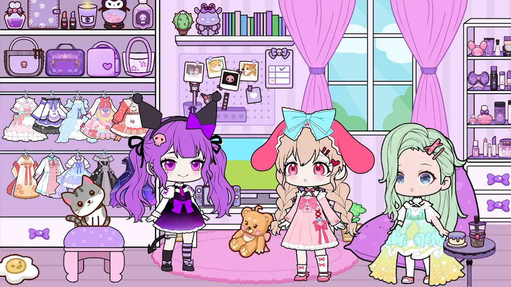 YOYO Doll School life Dress up [MOD: безлимитные деньги и все наряды] — Скачать бесплатно (APK) — скриншот 4