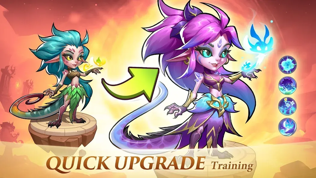Скачать Idle Heroes [MOD: безлимитные ресурсы и усиленные герои] на телефон — скриншот 1