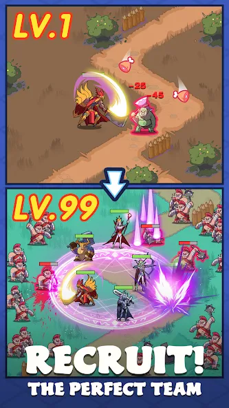 Скачать Dawn Heroes [MOD: много денег и усиленные герои] на телефон — скриншот 3
