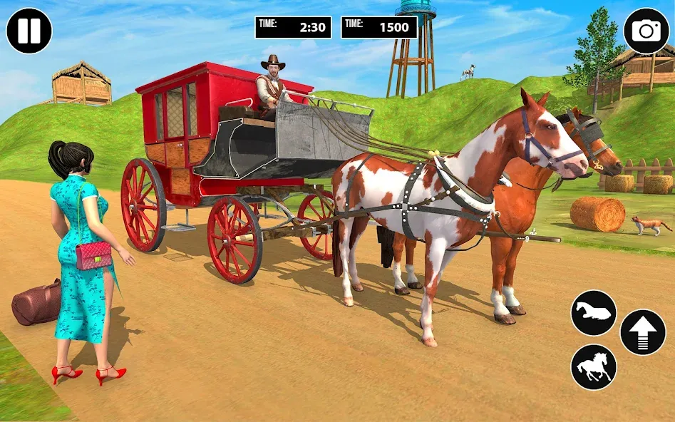 Скачать взлом Horse Cart Taxi Transport Game [MOD: безлимитные деньги и транспорт] — скриншот 5