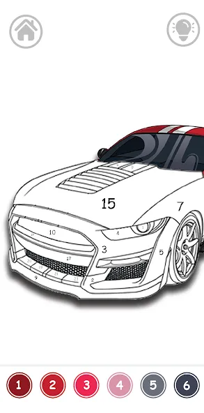 Cars Color By Number [MOD: все раскраски разблокированы] на Андроид — скриншот 1