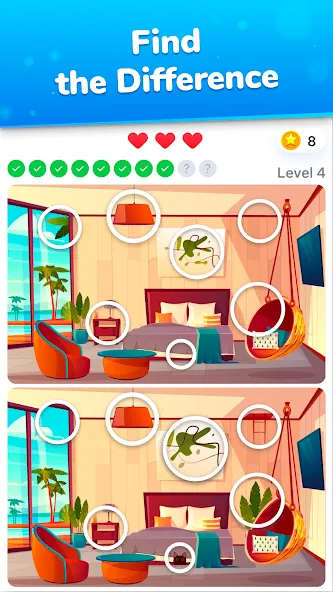 Скачать Differences - find & spot them [MOD: без рекламы и подсказки доступны] на телефон — скриншот 1
