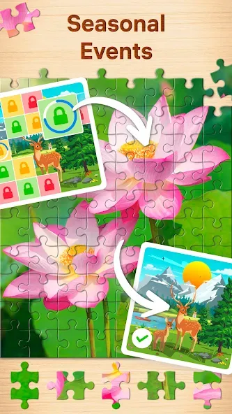 Взломанная Jigsaw Puzzles - Puzzle Games [MOD: без рекламы и все пазлы открыты] на Андроид — скриншот 4