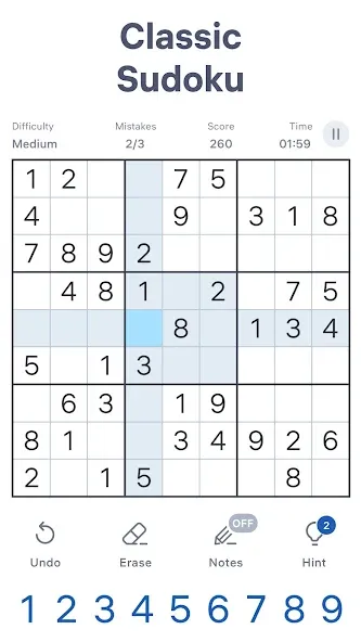 Sudoku.com - Classic Sudoku [MOD: без рекламы и все уровни открыты] последняя версия — скриншот 1