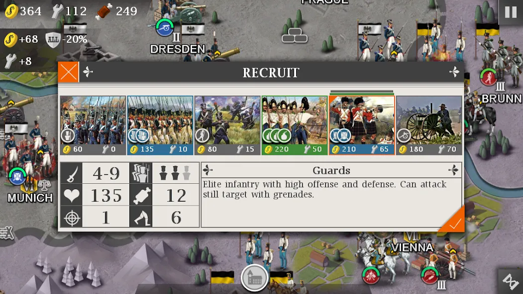 European War 4 : Napoleon [MOD: безлимитные деньги и все генералы] — Скачать бесплатно (APK) — скриншот 2