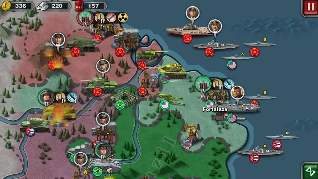 World Conqueror 3-WW2 Strategy [MOD: безлимитные деньги и войска] (Бесплатно / APK) — скриншот 1