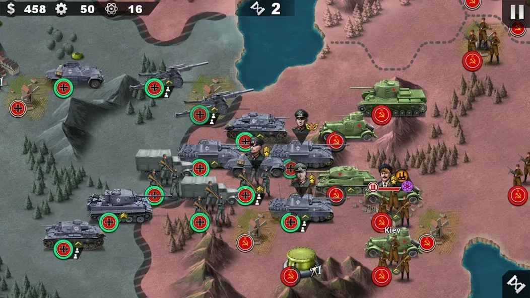 World Conqueror 4-WW2 Strategy [MOD: безлимитные деньги и открыты все уровни] (Бесплатно / APK) — скриншот 1