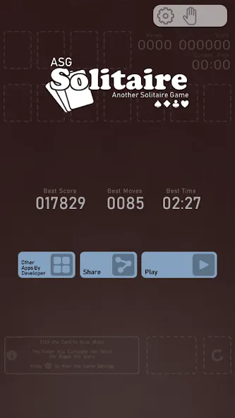 Solitaire - ASG [MOD: без рекламы и безлимитные подсказки] (Бесплатно / APK) — скриншот 1