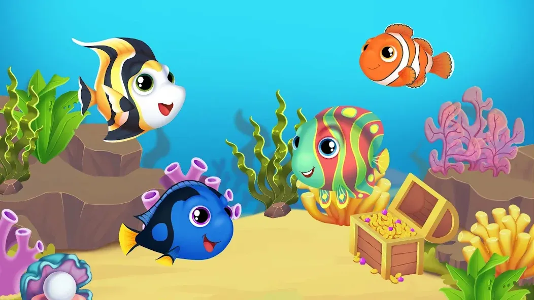 Baby Aquarium - Fish game [MOD: без рекламы и все рыбки открыты] (Бесплатно / APK) — скриншот 1