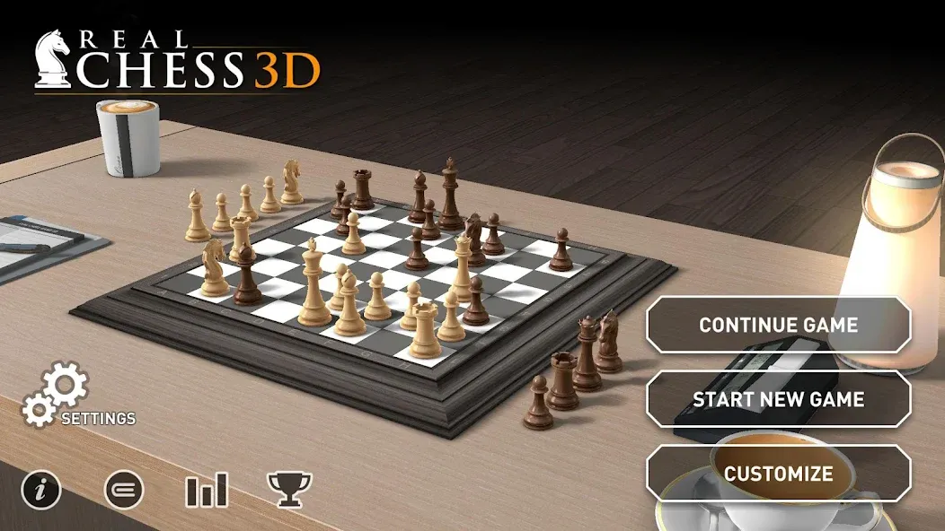 Скачать взлом Real Chess 3D [MOD: шахматные фигуры и доски разблокированы] — скриншот 3