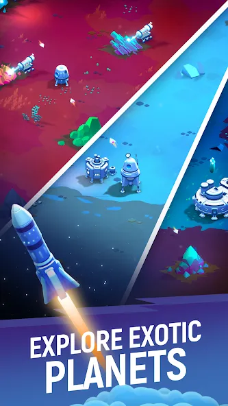 Скачать ExoMiner - Idle Miner Universe [MOD: безлимитные деньги и ресурсы] на телефон — скриншот 2