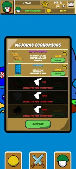 Countryballs Continental War [MOD: безлимитные ресурсы и полная карта] на Андроид — скриншот 3