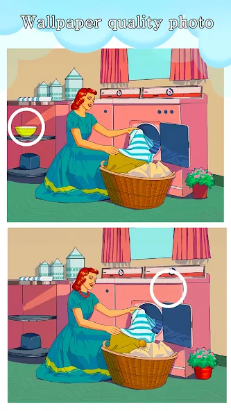 Differences: Spot a Difference [MOD: подсказки без ограничений и все уровни открыты] на Андроид — скриншот 2