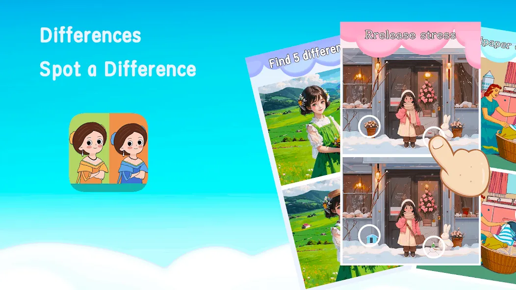 Differences: Spot a Difference [MOD: подсказки без ограничений и все уровни открыты] на Андроид — скриншот 5