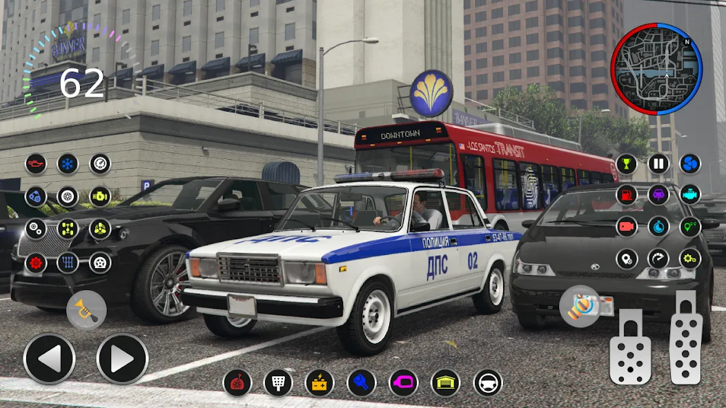 Взломанная Police Car Riders: VAZ 2107 [MOD: безлимитные деньги и топливо] на Андроид — скриншот 1