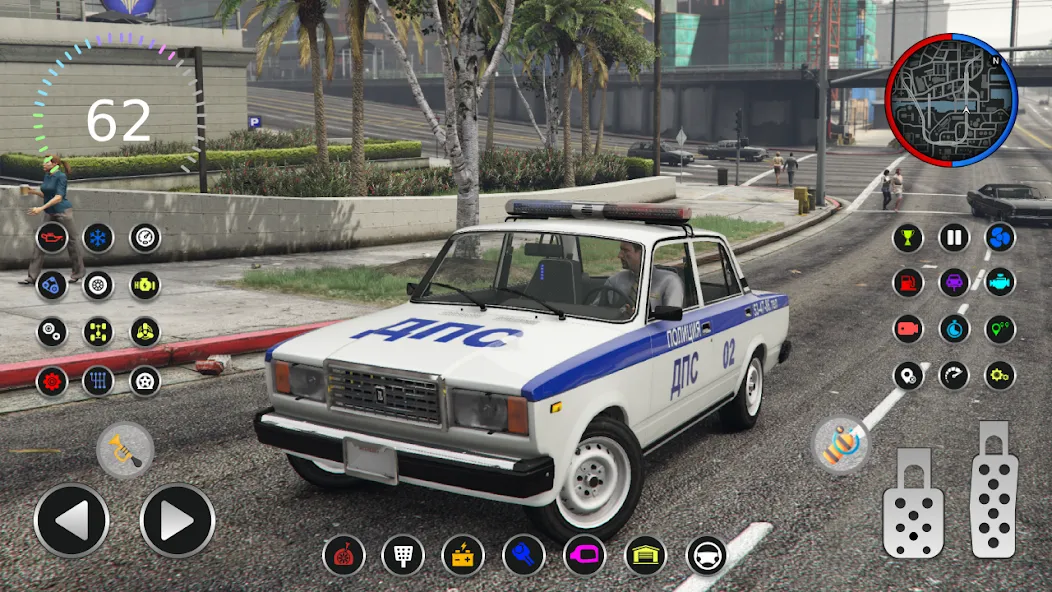 Взломанная Police Car Riders: VAZ 2107 [MOD: безлимитные деньги и топливо] на Андроид — скриншот 4