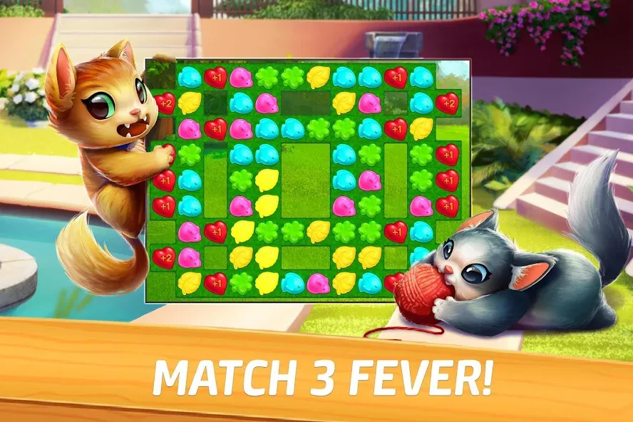 Meow Match [MOD: безлимитные монеты и жизни] на Андроид — скриншот 4
