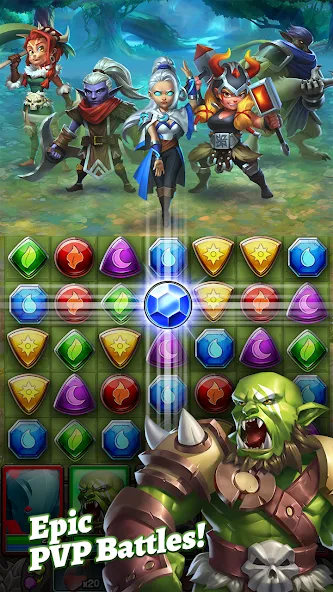 Взломанная Dragon Strike: Puzzle RPG [MOD: безлимитные ресурсы и усиленные драконы] на Андроид — скриншот 3