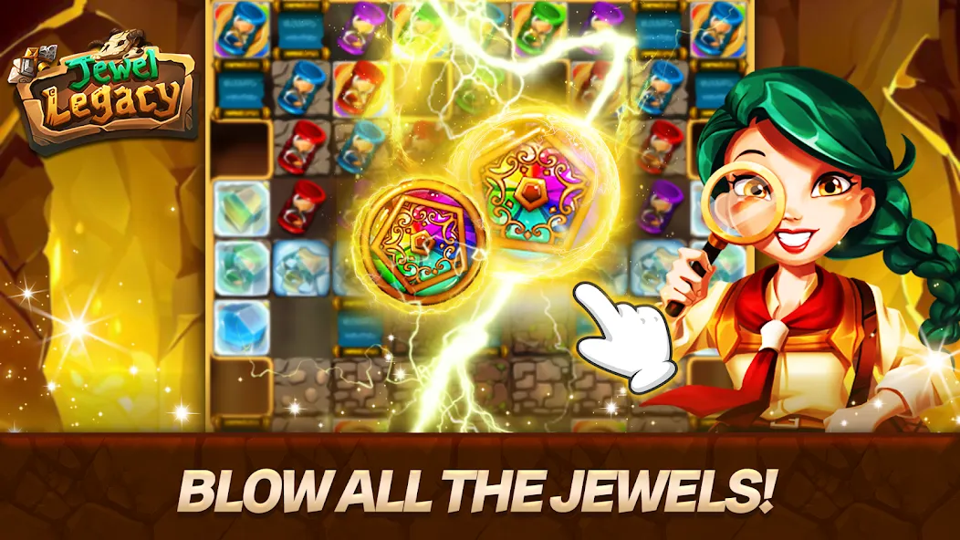 Взломанная Jewel Legacy [MOD: много бонусов и уровней] на Андроид — скриншот 1
