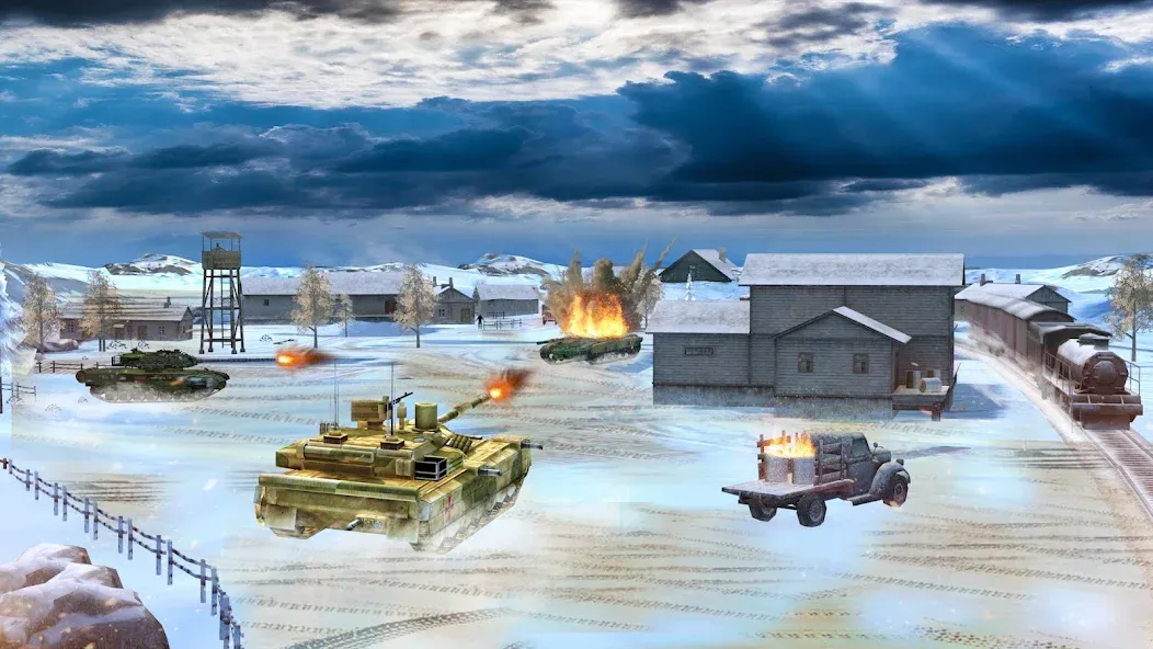 Скачать взлом Tank Battle Army Games 2023 [MOD: безлимитные деньги и оружие] — скриншот 1
