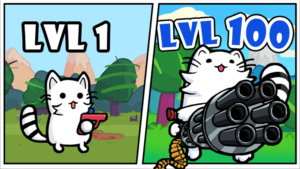 Скачать Stickman Cat Gun offline games [MOD: без рекламы и бесконечные патроны] — скриншот 1
