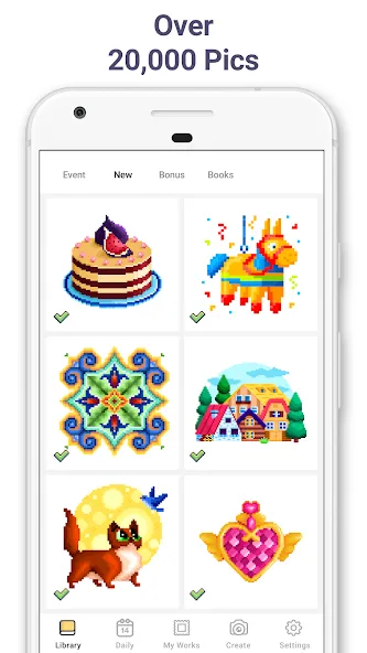 Pixel Art - Color by Number [MOD: разблокированы все пиксельные рисунки] — Скачать бесплатно (APK) — скриншот 2