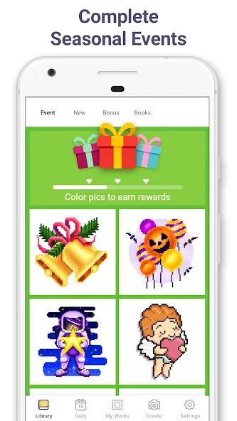 Pixel Art - Color by Number [MOD: разблокированы все пиксельные рисунки] — Скачать бесплатно (APK) — скриншот 3