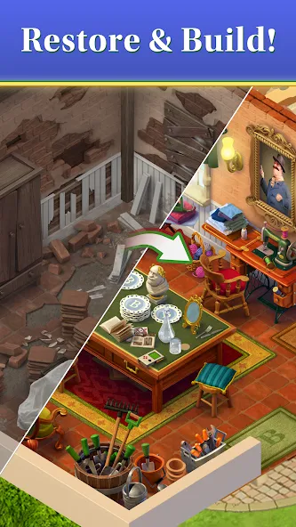Merge Mansion [MOD: бесконечные монеты и энергия] (Бесплатно / APK) — скриншот 2