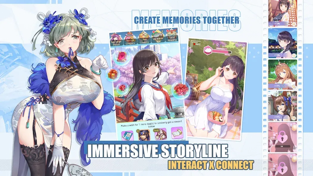 Взломанная Lost in Paradise:Waifu Connect [MOD: безлимитные ресурсы и алмазы] на Андроид — скриншот 3