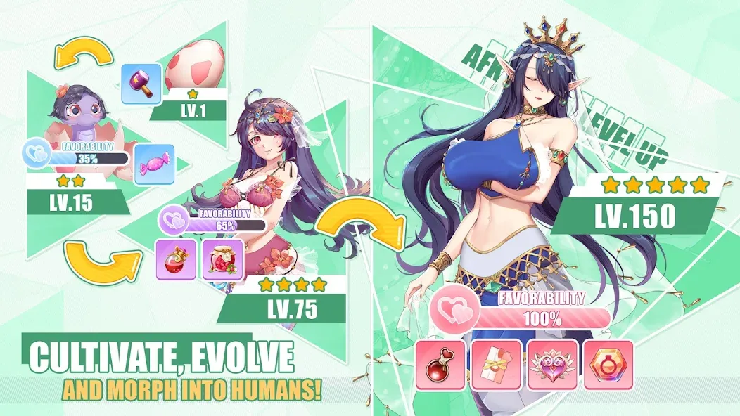 Взломанная Lost in Paradise:Waifu Connect [MOD: безлимитные ресурсы и алмазы] на Андроид — скриншот 4