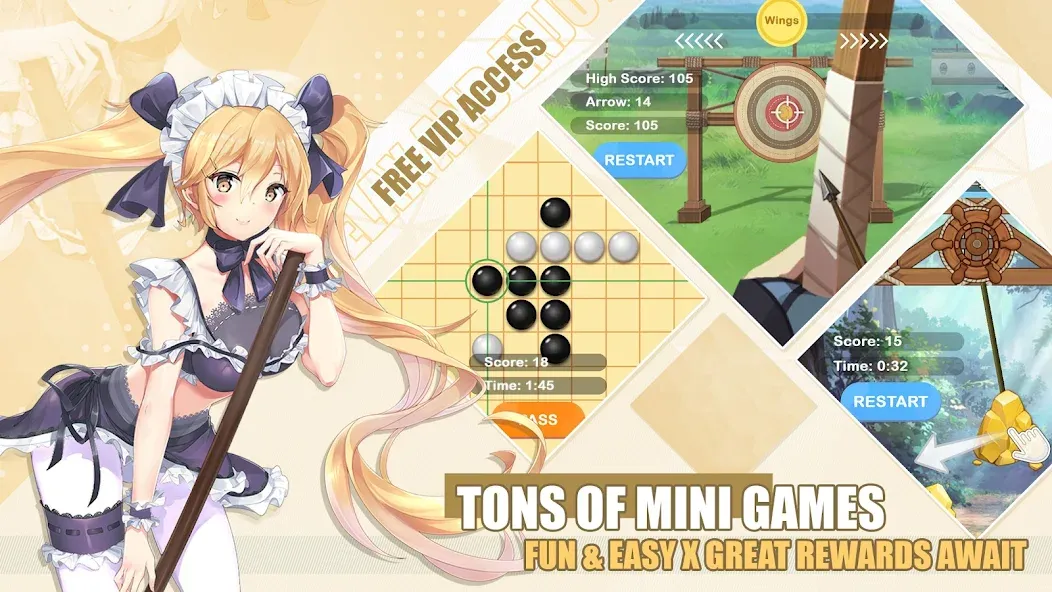 Взломанная Lost in Paradise:Waifu Connect [MOD: безлимитные ресурсы и алмазы] на Андроид — скриншот 5