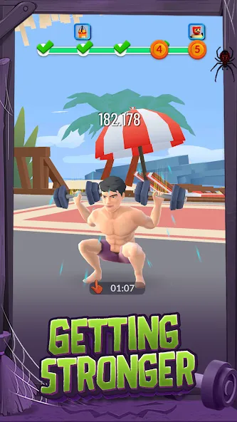 Скачать взлом Idle Gym Life: Strong Man [MOD: безлимитные деньги и сила] — скриншот 2