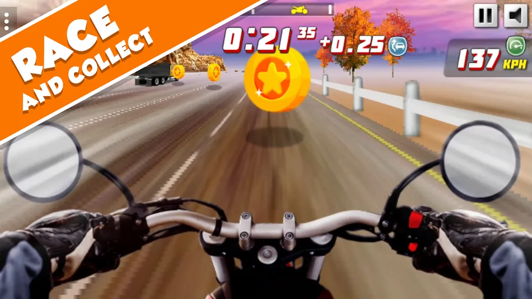 Highway Rider Extreme - 3D Mot [MOD: безлимитные деньги и открыты все мотоциклы] последняя версия — скриншот 1