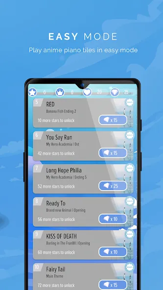 Piano Anime Tiles Music [MOD: без рекламы и открыты все песни] (Бесплатно / APK) — скриншот 3