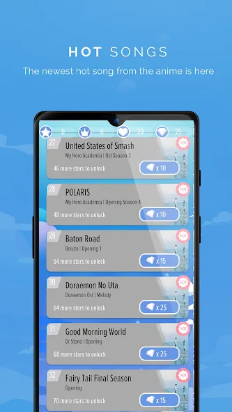 Piano Anime Tiles Music [MOD: без рекламы и открыты все песни] (Бесплатно / APK) — скриншот 5
