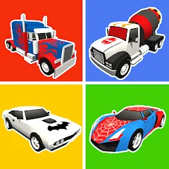 Скачать взлом Superhero Car Merge Battle [MOD: много денег и все машины]