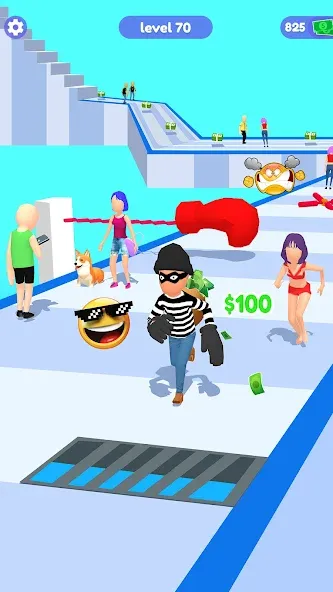 Скачать Thief Run Race 3D: Fun Race [MOD: без рекламы и бесконечные монеты] на телефон — скриншот 3