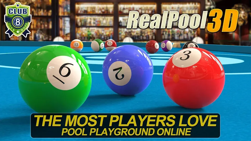 Real Pool 3D Online 8Ball Game [MOD: безлимитные монеты и разблокированные столы] (Бесплатно / APK) — скриншот 1