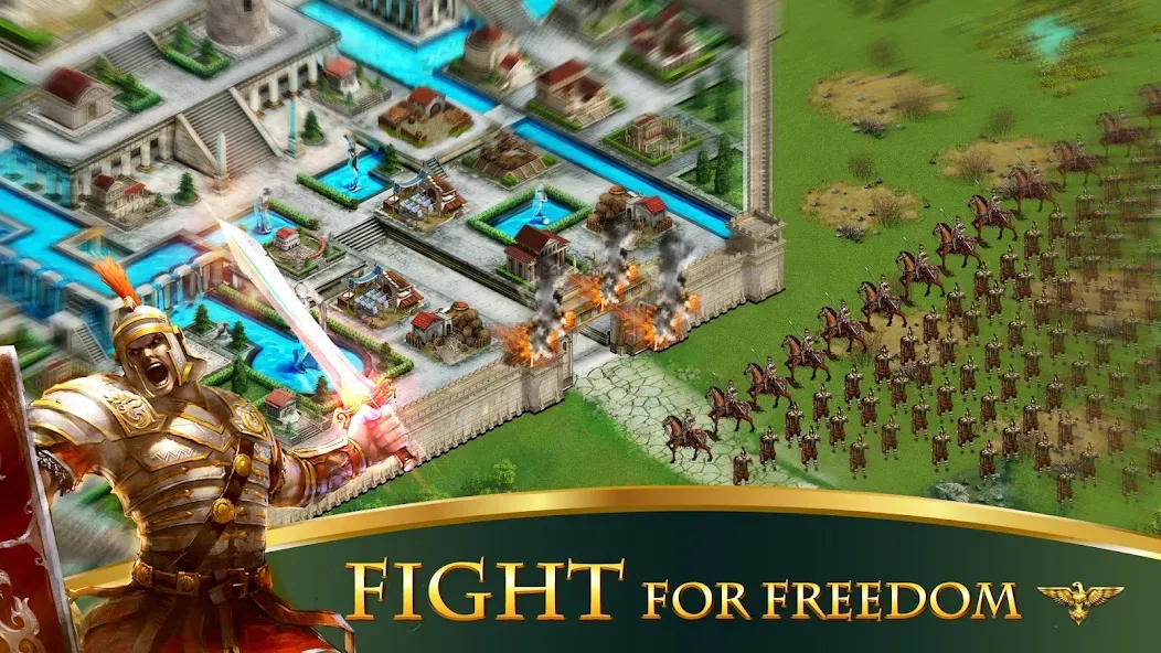 Скачать Empire:Rome Rising [MOD: безлимитные ресурсы и мощная армия] на телефон — скриншот 2