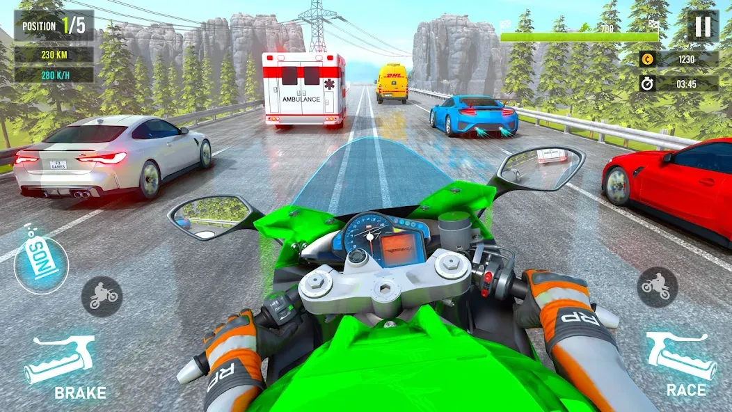 Moto Traffic Bike Race Game 3d [MOD: безлимитные деньги и топливо] на Андроид — скриншот 1